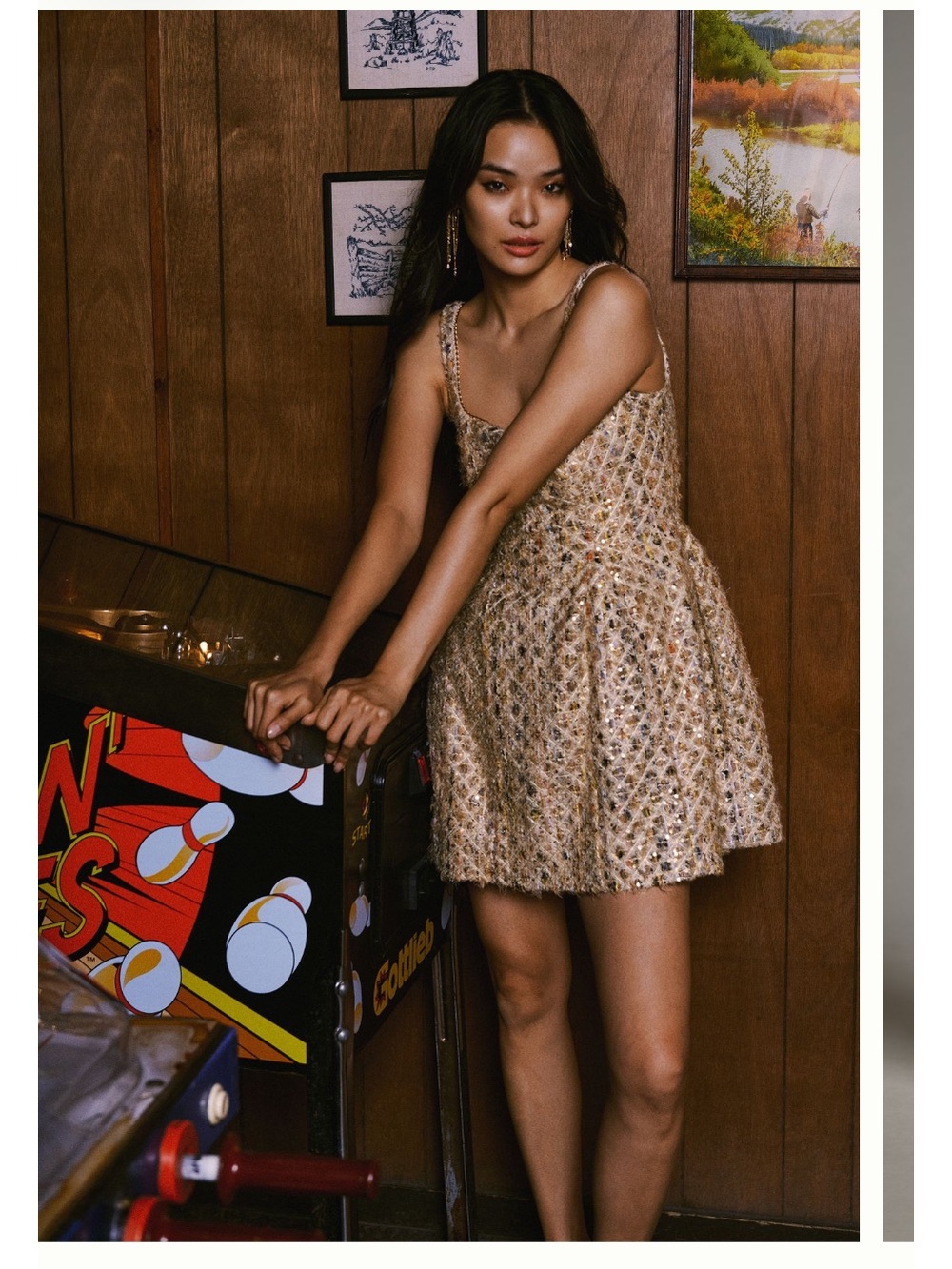Maeve Tweed Fit and Flare Mini Dress